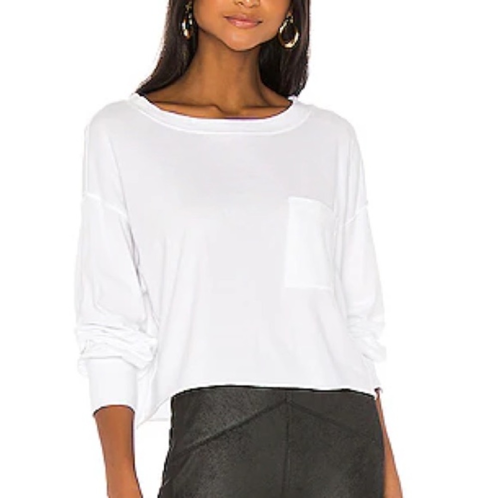 We the free Women’s White Long-Sleeve Pocket Top